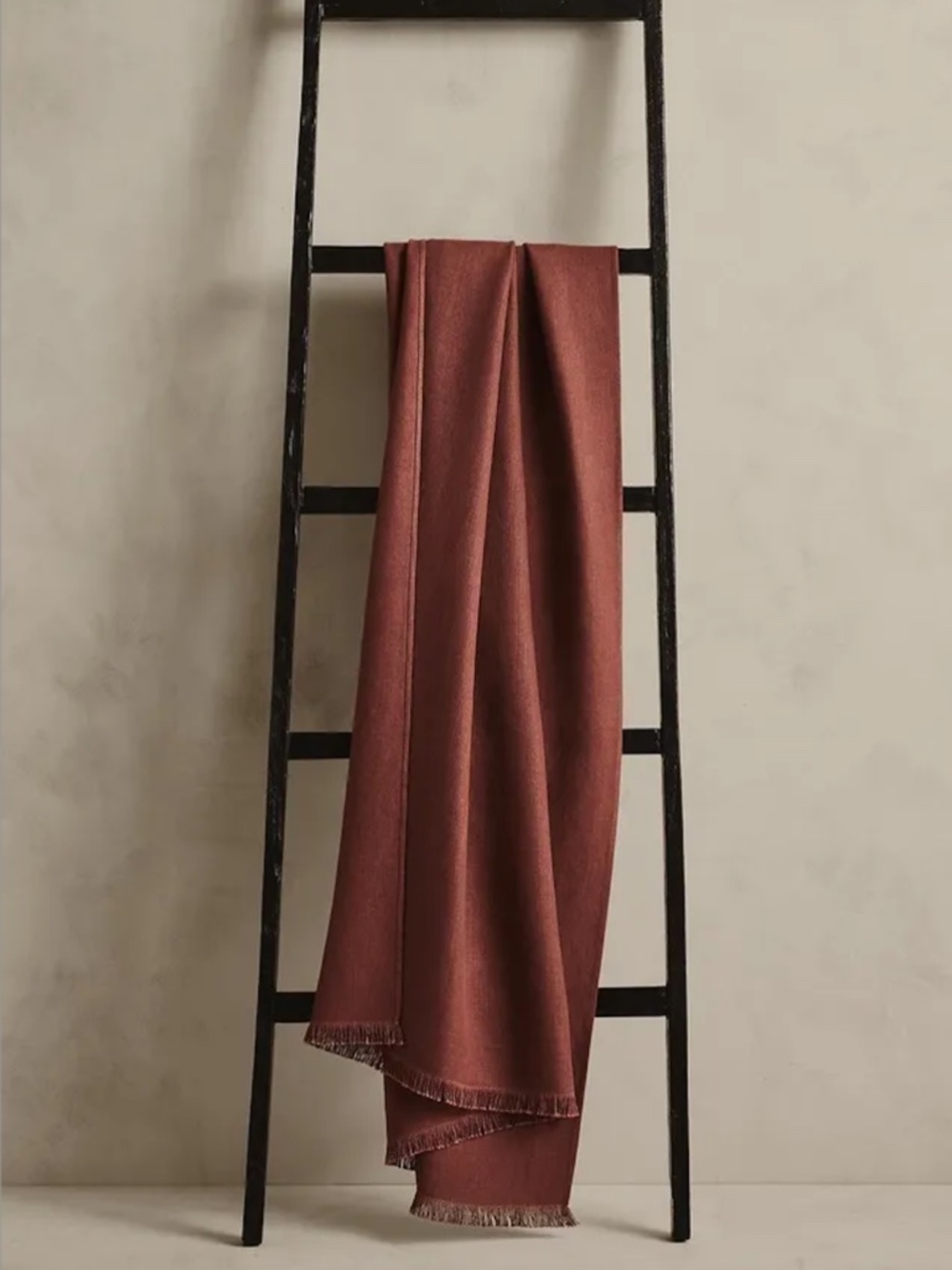 NWT Banana Republic Home 100% European Linen Throw Blanket 70x90 SIENNA BROWN